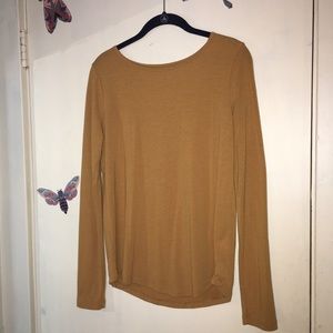 Mustard Scoop neck long sleeve